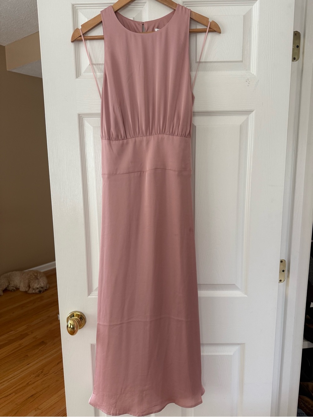 Express Dusty Rose Tie-Waist Midi Dress NWT Size M